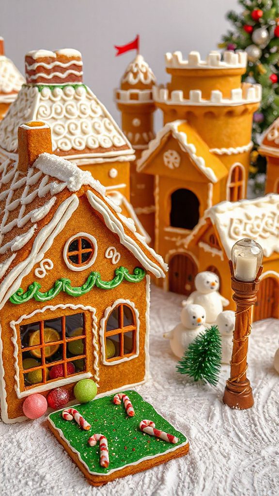 festive gingerbread house crafting