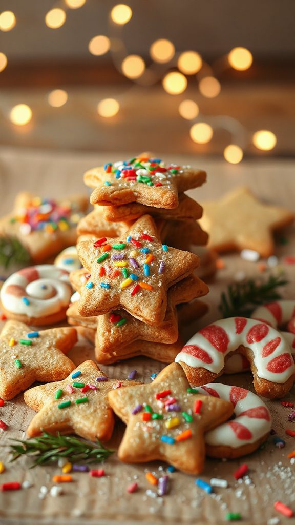 festive gingerbread sprinkle cookies