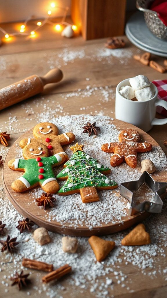 festive gingerbread sugar cookies