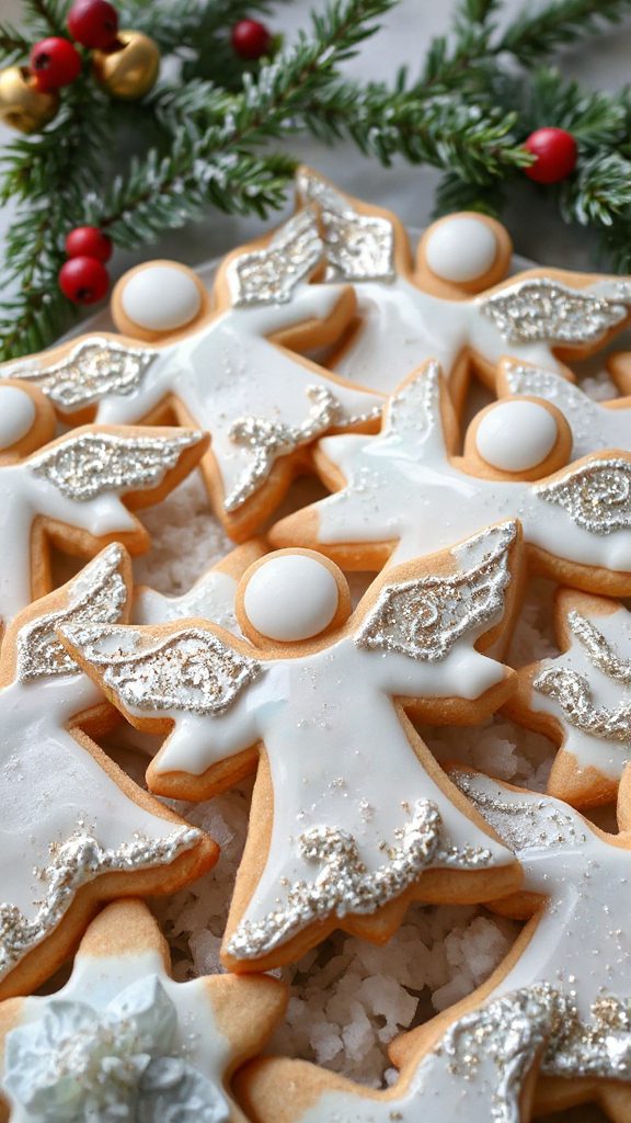 festive glitter angel cookies
