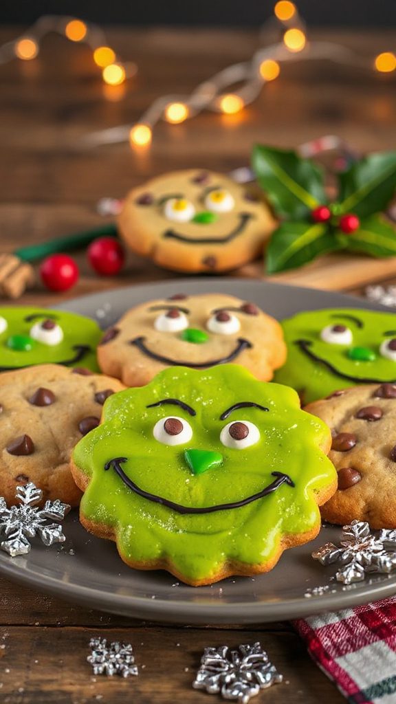festive green chocolate cookies