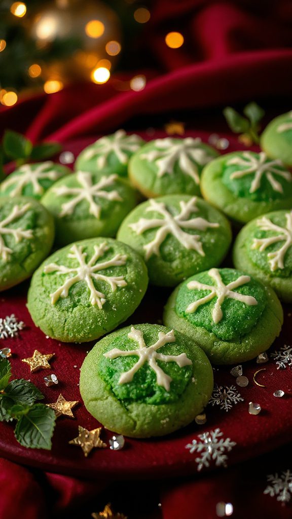 festive green velvet cookies