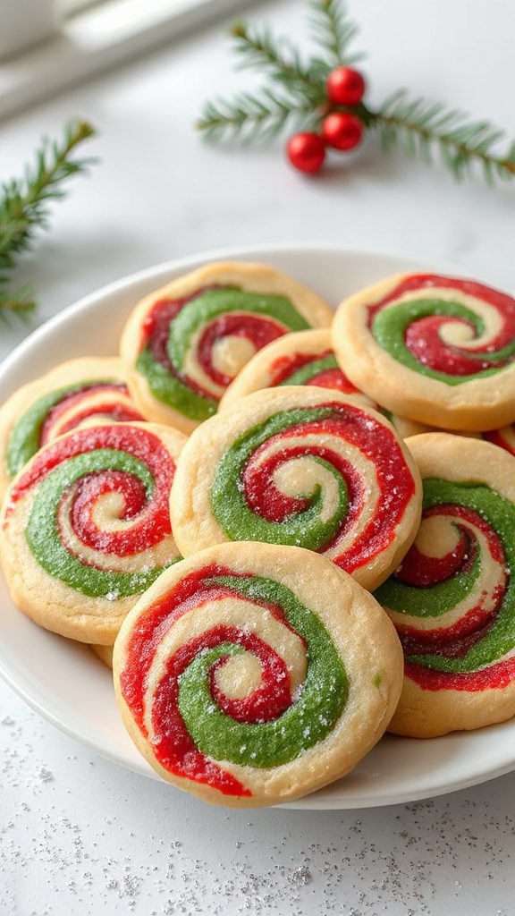 festive holiday swirl cookies