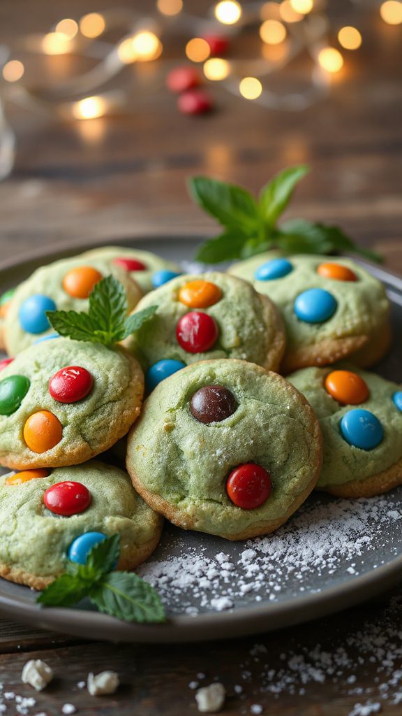 festive mint chocolate cookies