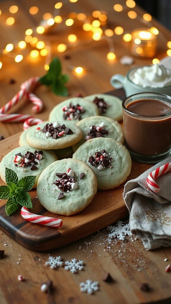 festive mint chocolate cookies