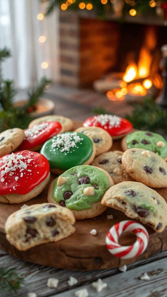 festive mint chocolate cookies