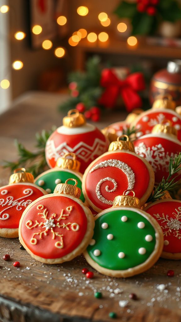 festive ornament shaped cookies festive ornament shaped cookies