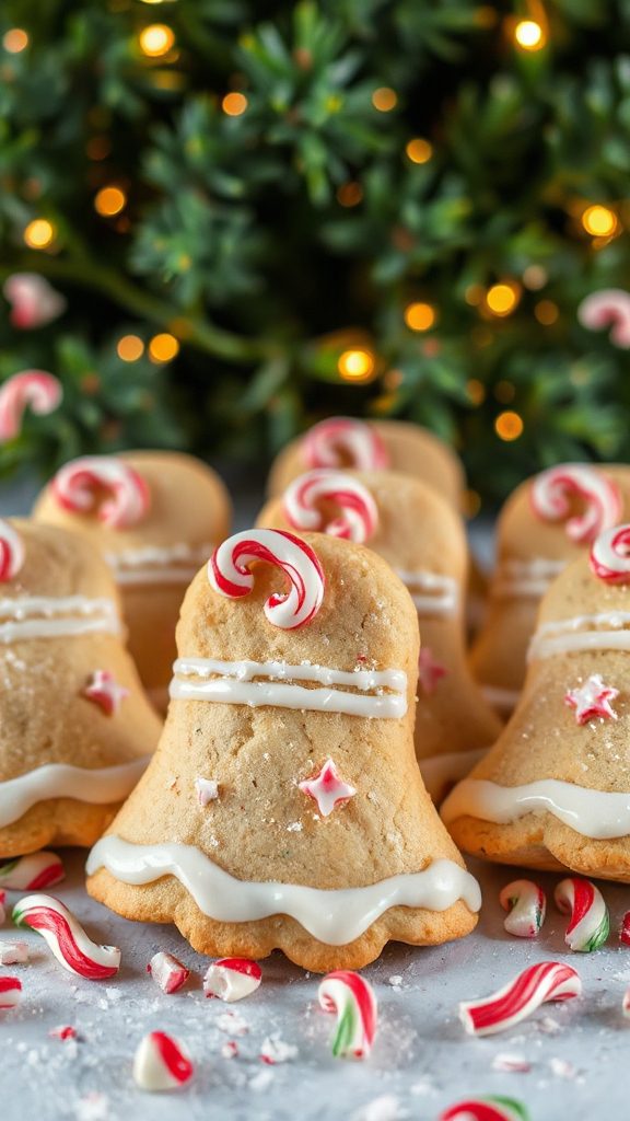 festive peppermint bell cookies