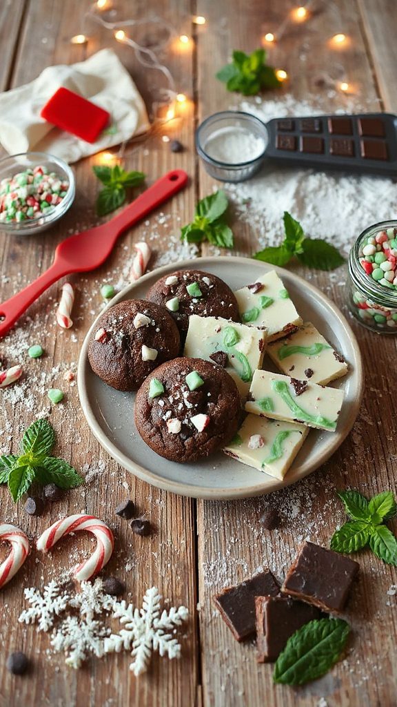 festive peppermint chocolate cookies