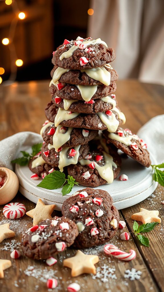 festive peppermint chocolate cookies festive peppermint chocolate cookies