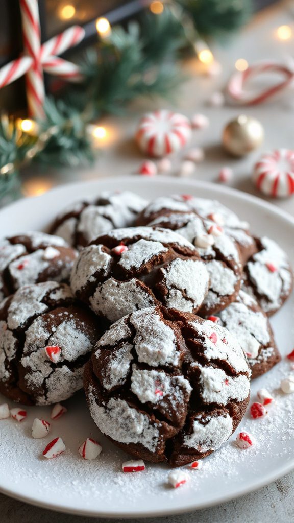 festive peppermint chocolate cookies