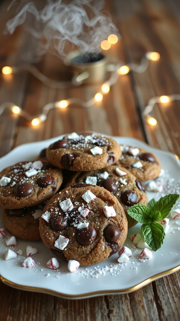 festive peppermint chocolate cookies