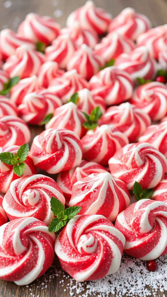 festive peppermint meringue cookies festive peppermint meringue cookies