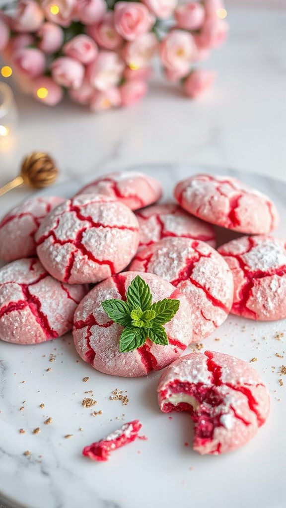 festive pink crinkle cookies festive pink crinkle cookies