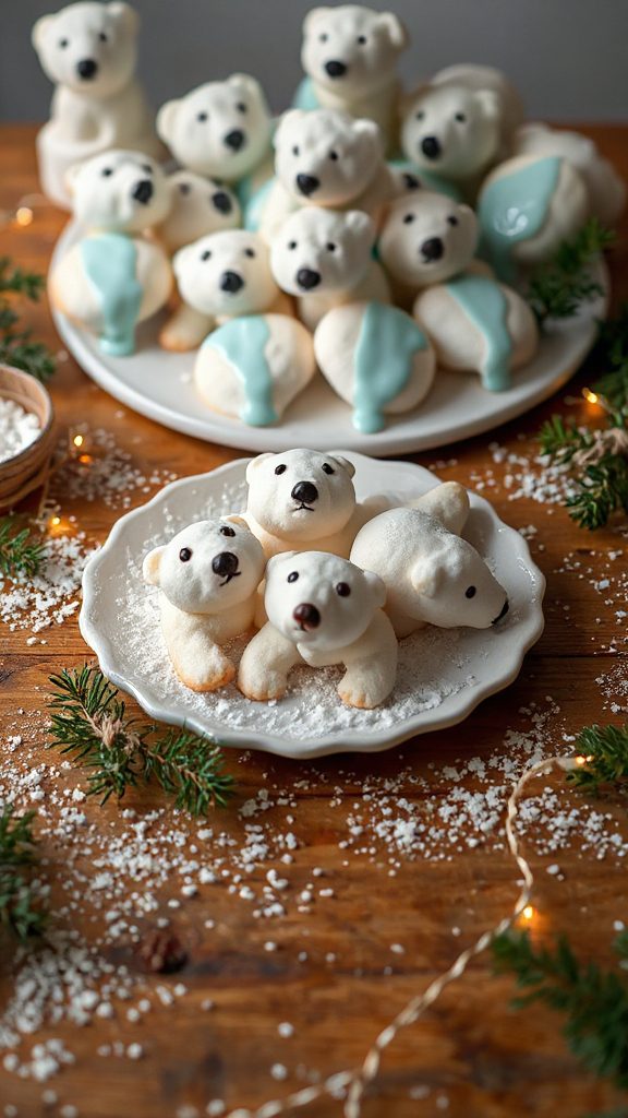 festive polar bear cookies
