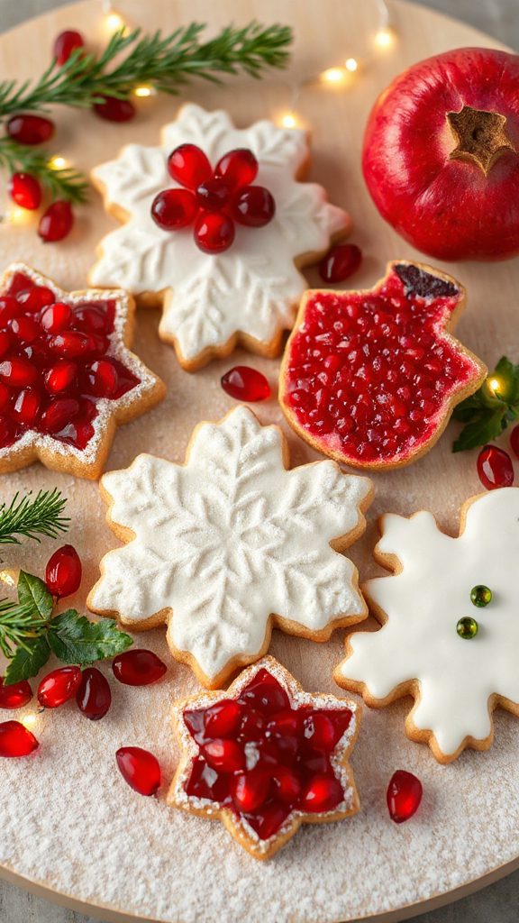 festive pomegranate sugar cookies
