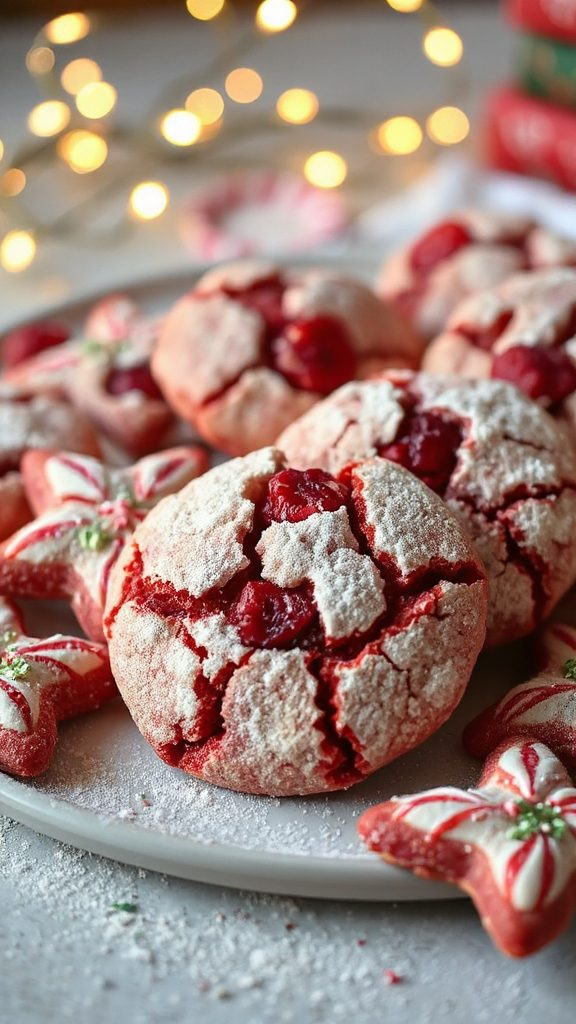 festive raspberry peppermint cookies