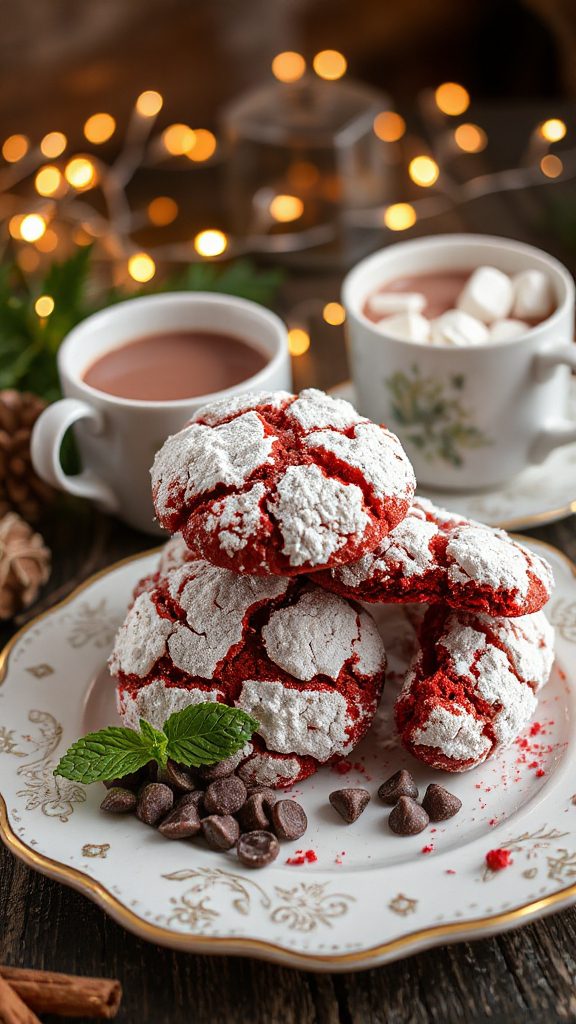 festive red velvet cookies