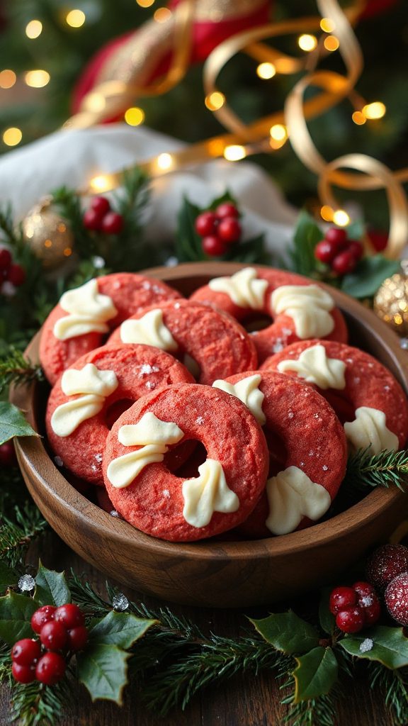 festive red velvet cookies
