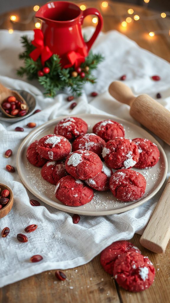 festive red velvet cookies