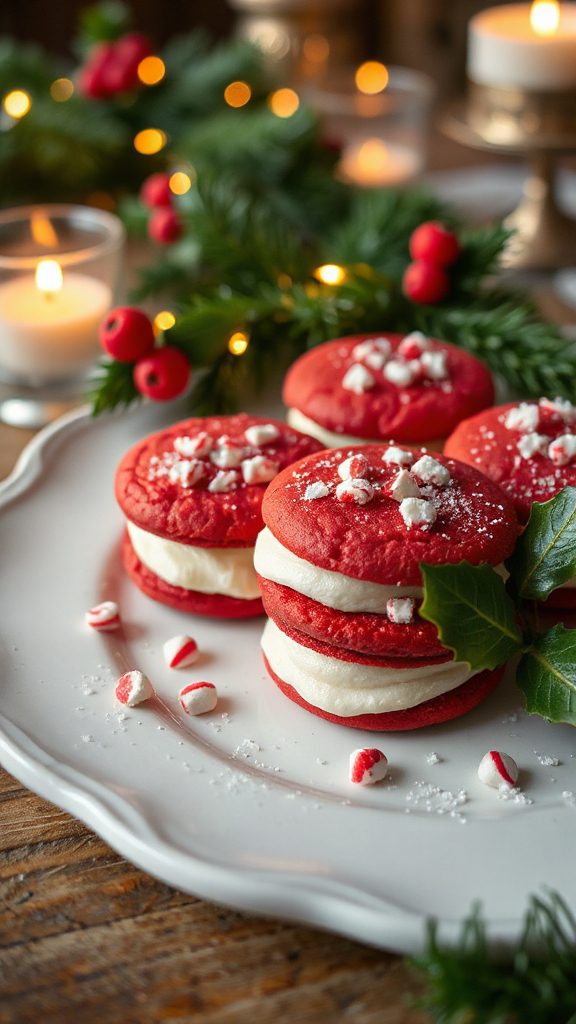 festive red velvet cookies
