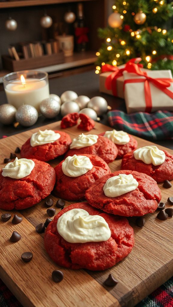 festive red velvet cookies