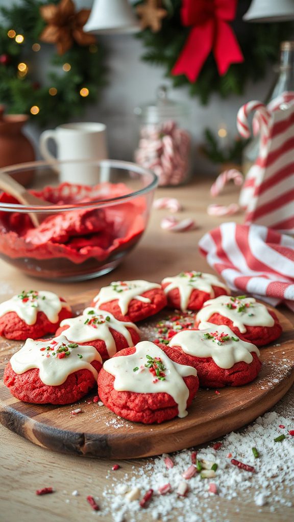 festive red velvet cookies