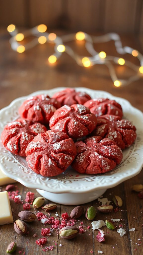 festive red velvet cookies