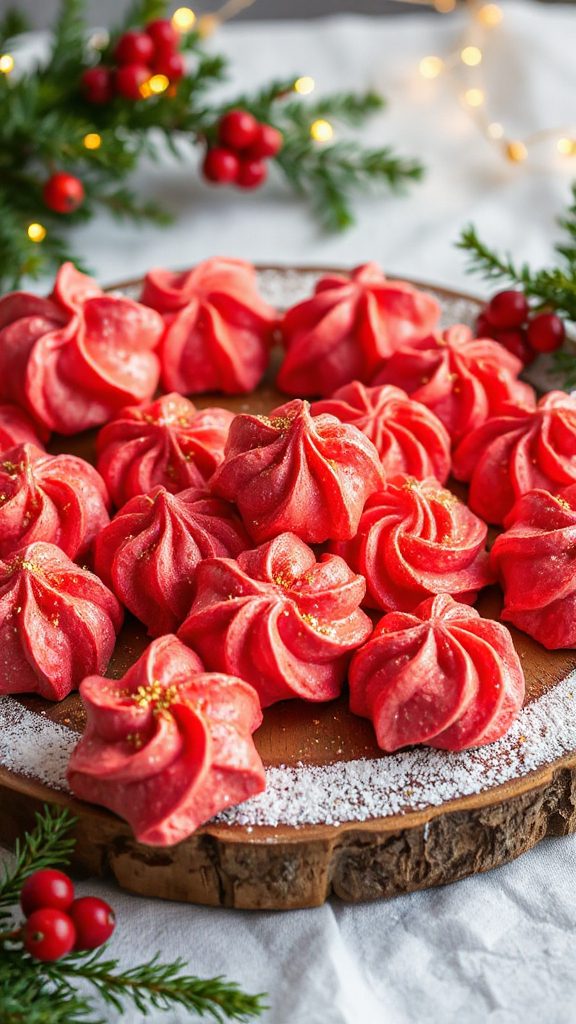 festive red velvet meringues festive red velvet meringues