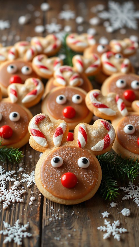 festive reindeer bauble cookies
