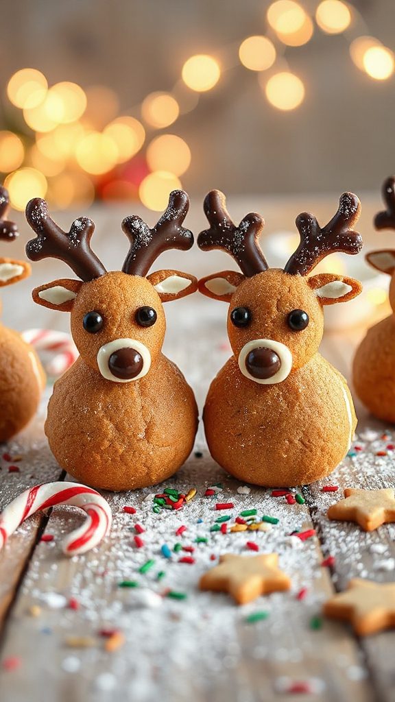 festive reindeer cookie sandwiches