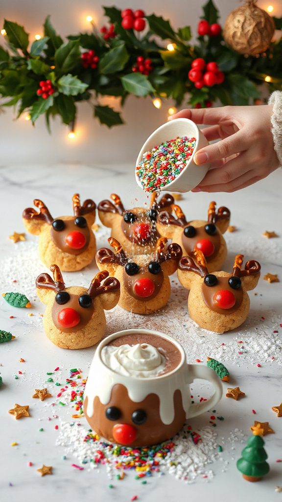 festive reindeer face cookies festive reindeer face cookies