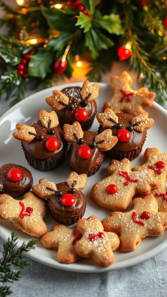 festive reindeer mini cupcakes