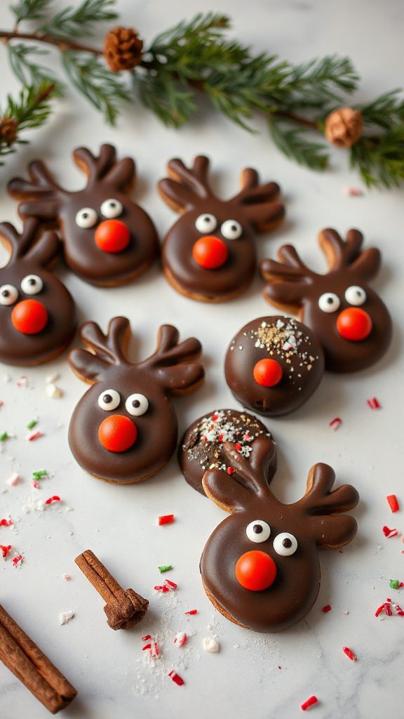 festive reindeer oreo truffles