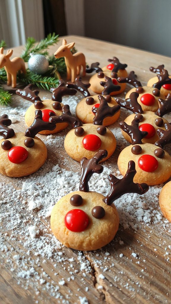 festive reindeer shaped cookies