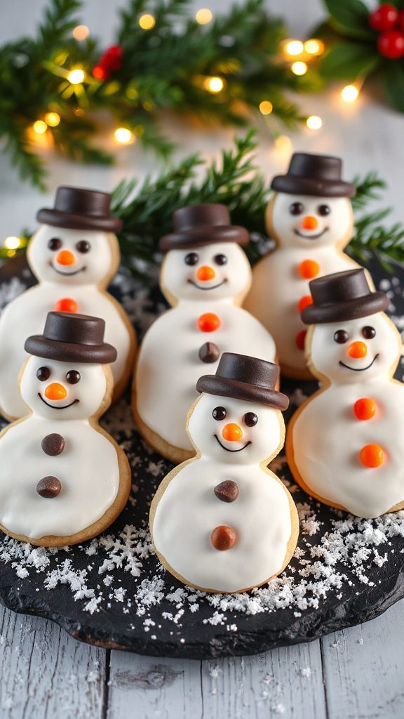 festive snowman cookie decorations