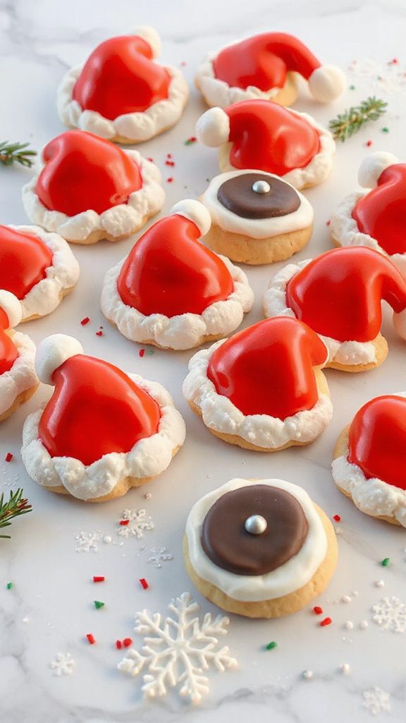 festive snowman hat cookies