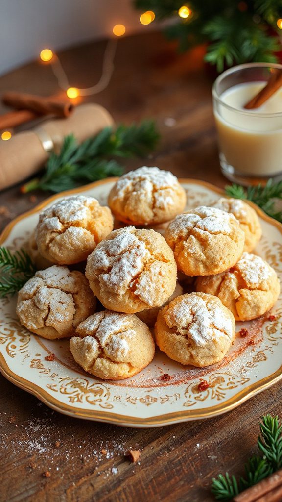 festive spiced eggnog cookies