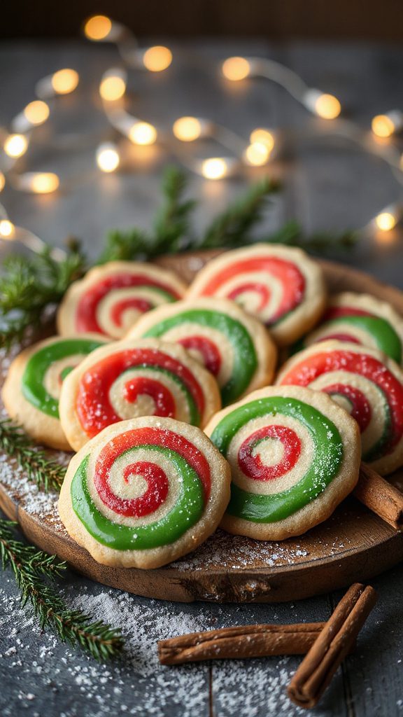 festive spiced spiral cookies