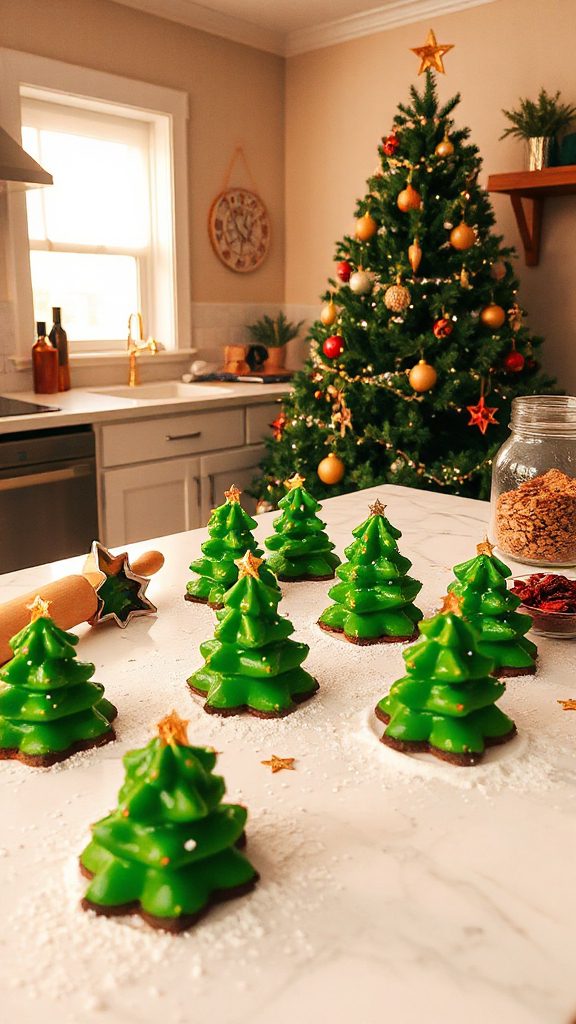 festive spirulina christmas cookies