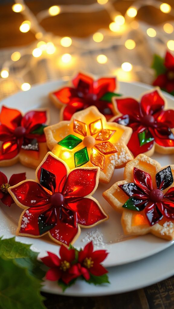 festive stained glass cookies