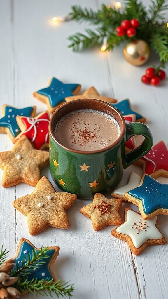 festive star shaped mug cookies