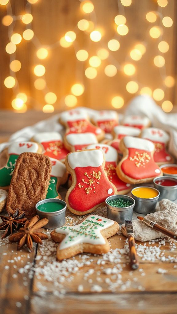 festive stocking shaped cookies