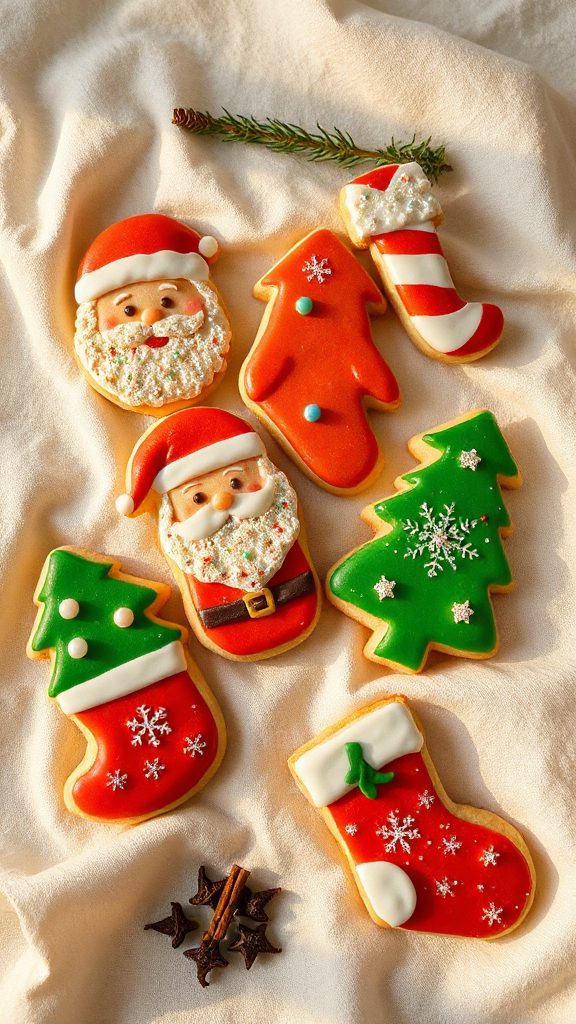 festive stocking shaped holiday cookies