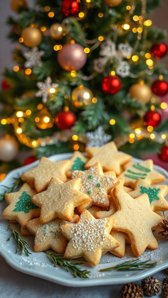 festive tree shaped cookies