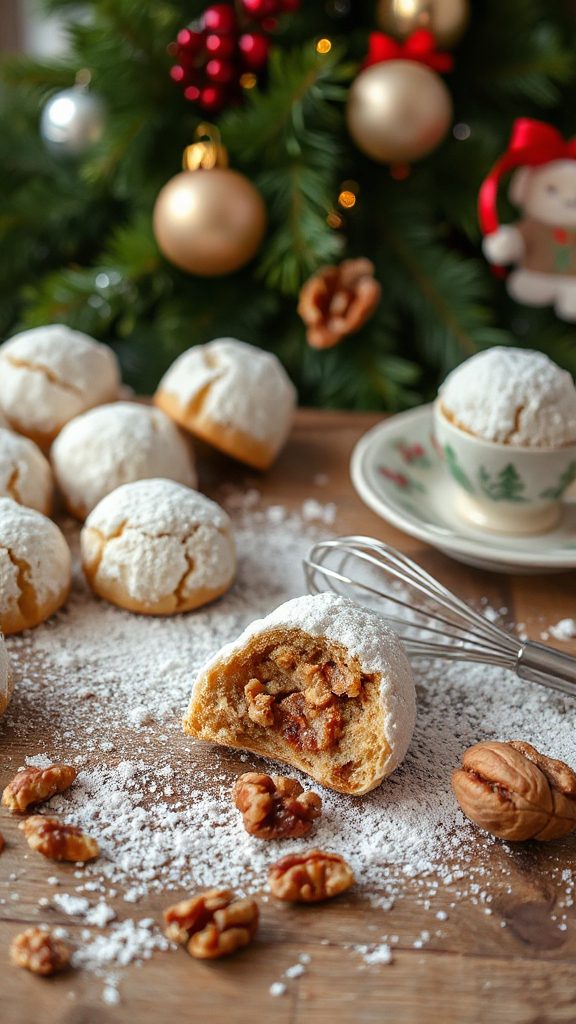 festive walnut snowball cookies