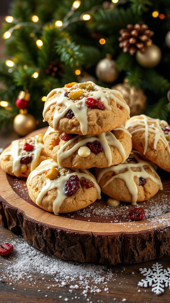 festive white chocolate cookies