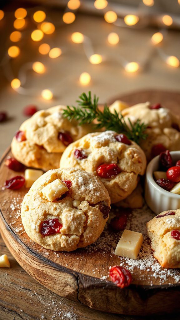 festive white chocolate cookies