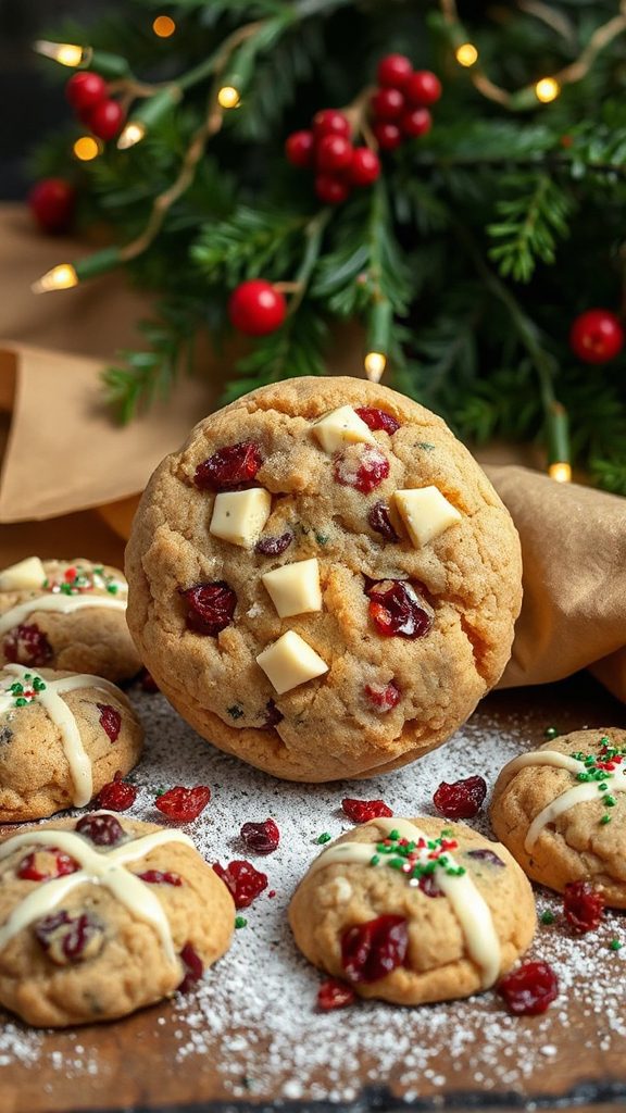 festive white chocolate cookies festive white chocolate cookies