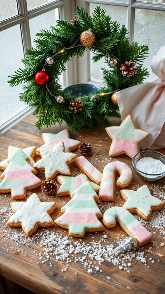 festive wreath shaped holiday cookies festive wreath shaped holiday cookies